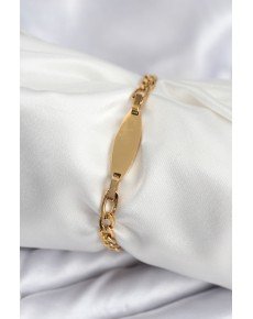 316L Steel Gold Color Oval Women's Bracelet Suitable for Writing