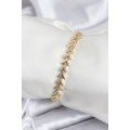 Brass VIP Series Gold Zircon Stone Herringbone Model Women s Bracelet