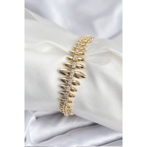 Brass VIP Series Gold Color Sequential Drop Model Women's Bracelet