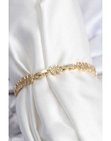 Brass VIP Series Gold Color Oval Row Women's Bracelet