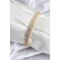 Brass VIP Series Gold Color Oval Row Women s Bracelet