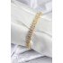 Brass VIP Series Gold Color Oval Row Women's Bracelet