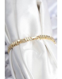 Brass VIP Series Gold Color Zircon Stone Barley Model Women's Bracelet