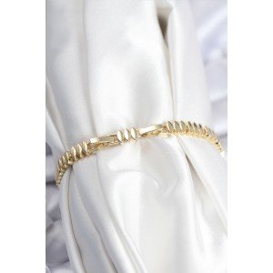 Brass VIP Series Gold Color Zircon Stone Barley Model Women's Bracelet