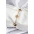 316L Steel Gold Color Black and Zircon Stone Baby Boy Clover Women's Bracelet