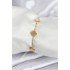 316L Steel Gold Color White and Zircon Stone Baby Boy Clover Women's Bracelet