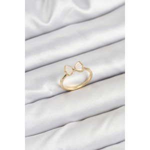 Brass Gold Color Bow Model Women's Ring