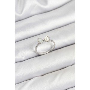 Brass Silver Color Bow Model Women's Ring Brass Silver Color Bow Model Women's Ring