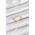 Brass Gold Color Rowed Pearl Women's Ring