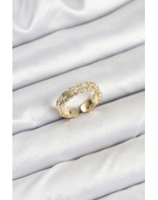Brass Gold Color Zircon Stone Thread Women's Ring