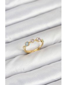 Brass Gold Color Colored Zircon Stone Women's Ring Brass Gold Color Colored Zircon Stone Women's Ring