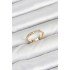 Brass Gold Color Bone Model Zircon Stone Women's Ring