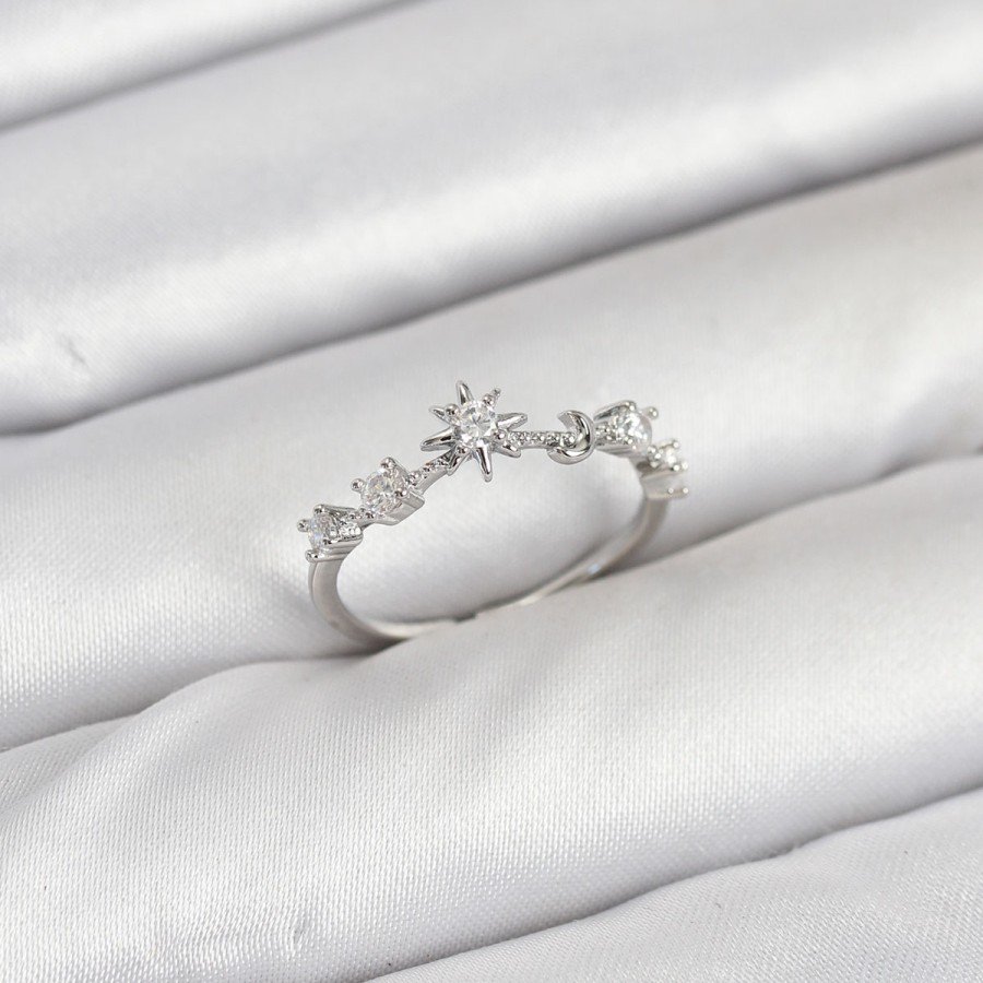 Brass Silver Color Manifest Women s Ring