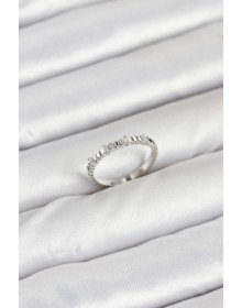 Brass Silver Color Laser Cut Women's Ring
