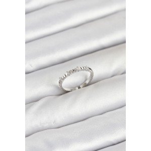 Brass Silver Color Laser Cut Women's Ring