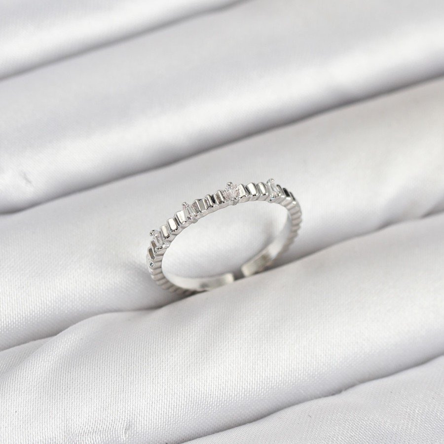Brass Silver Color Laser Cut Women s Ring