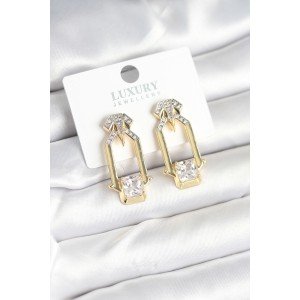 Brass Gold Color Vintage Women's Earrings Brass Gold Color Vintage Women's Earrings