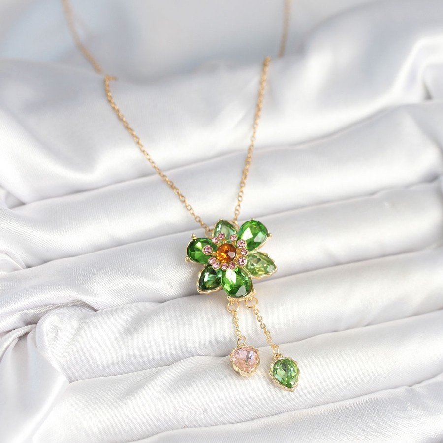 316L Steel Chain Gold Color Flower Model Pendant Women s Necklace