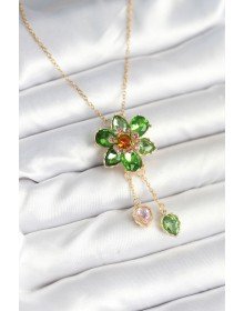 316L Steel Chain Gold Color Flower Model Pendant Women's Necklace