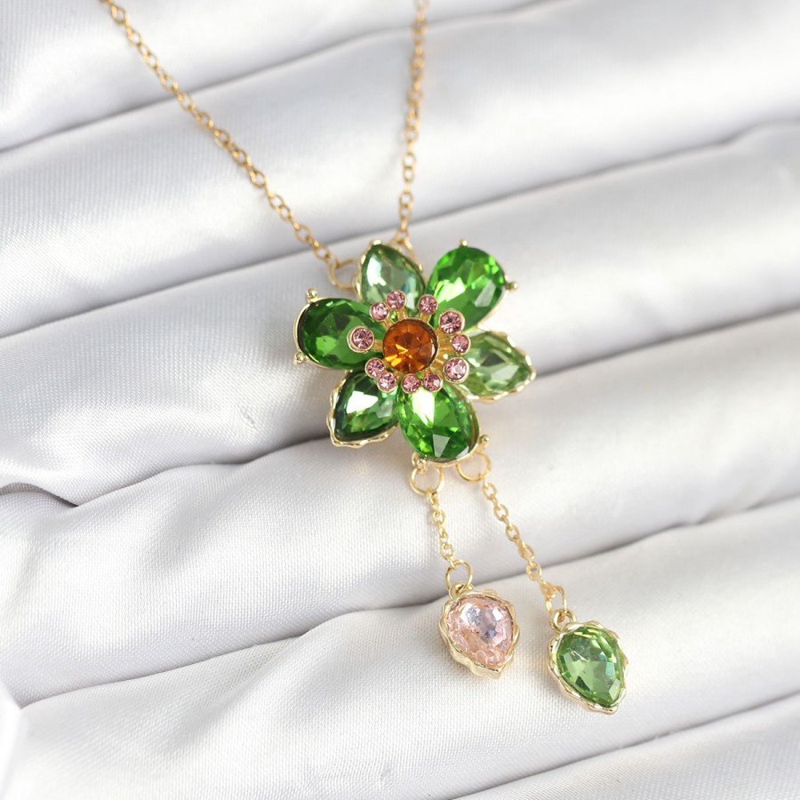 316L Steel Chain Gold Color Flower Model Pendant Women s Necklace
