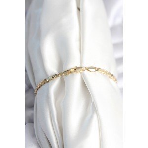 Brass Gold Color Flat Chain Model Women's Bracelet Brass Gold Color Flat Chain Model Women's Bracelet