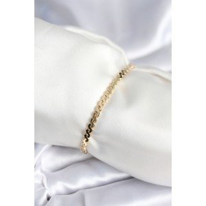Brass Gold Color Flat Chain Model Women's Bracelet
