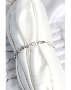 Brass Silver Color Heart Model Women's Bracelet