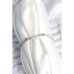 Brass Silver Color Heart Model Women's Bracelet