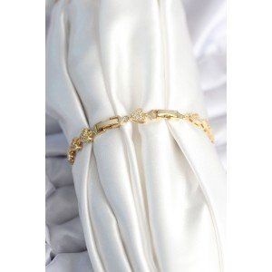 Brass Gold Color Heart Model Women's Bracelet Brass Gold Color Heart Model Women's Bracelet