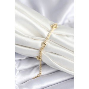 Brass Gold Color Star Model Women's Bracelet Brass Gold Color Star Model Women's Bracelet