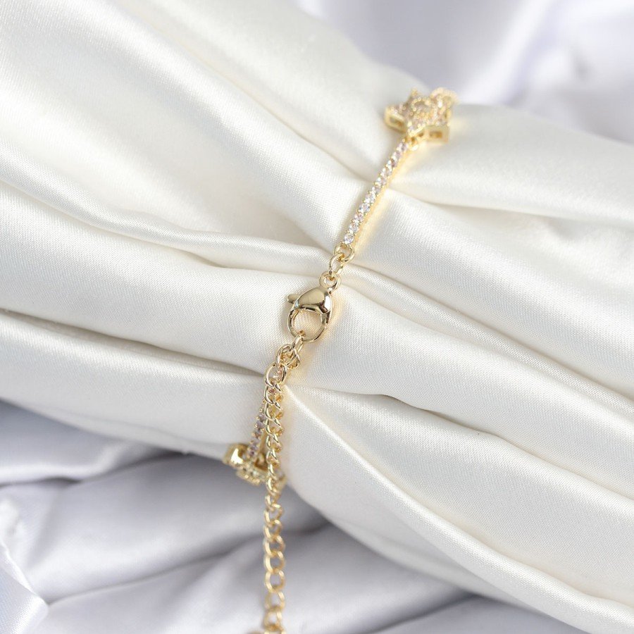 Brass Gold Color Star Model Women s Bracelet