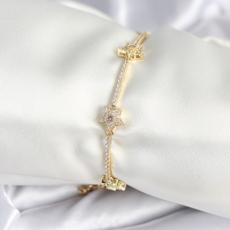 Brass Gold Color Star Model Women s Bracelet