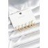Brass Gold Color Bone Ring Model 925 Sterling Silver Studded Women's Earring Set