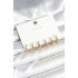 Gold Color Brass Hoop Model 925 Sterling Silver Studded Women's Earring Set
