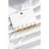 Gold Color Brass Square Hoop Model 925 Sterling Silver Studded Women's Earring Set