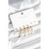 Gold Color Zircon Stone, Brass Pearl and 925 Sterling Silver Stud Earring Set