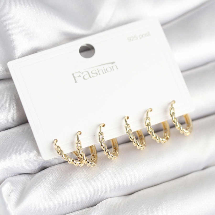 Gold Color Stud Ring Model 925 Sterling Silver Studded Brass Earring Set Gold Color Stud Ring Model 925 Sterling Silver Studded Brass Earring Set