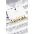 Gold Color Square Model Brass 925 Sterling Silver Studded Women's Earring Set