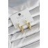 Gold Color Oblique Hoop Model Brass Women's Earrings
