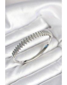 Silver Color Zircon Stone Brass Women's Handcuffs