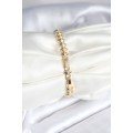 Brass Gold Color Zircon Stone Baklava Model Women s Bracelet