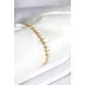 Brass Gold Color Zircon Stone Baklava Model Women s Bracelet