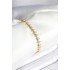 Brass Gold Color Zircon Stone Baklava Model Women's Bracelet