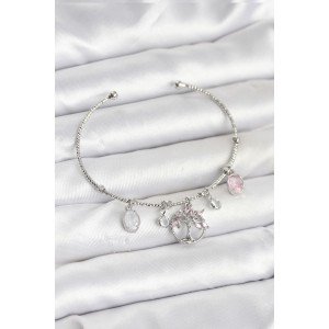 Silver Color Brass Women's Bracelet with Tree of Life Charm Silver Color Brass Women's Bracelet with Tree of Life Charm