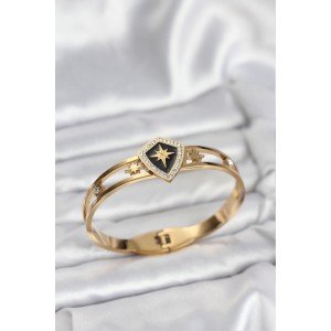 316L Steel Gold Color Polar Star Clamp Bracelet