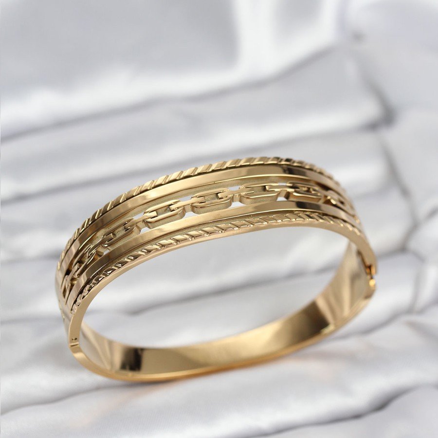 316L Steel Gold Color Vintage Model Women s Handcuff Bracelet