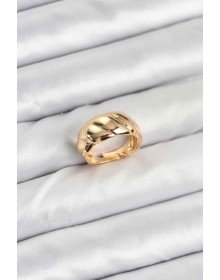 Gold Color Domed Spiral Ring