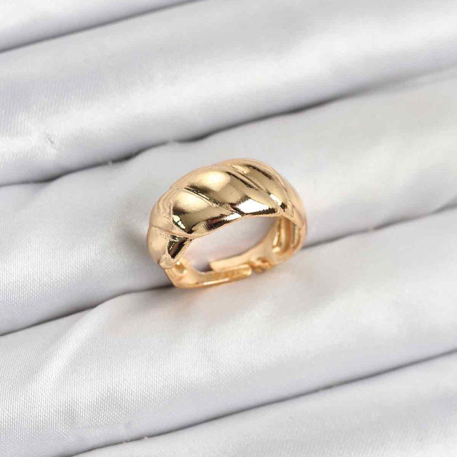 Gold Color Domed Spiral Ring