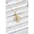 316L Steel Chain Gold Color Airplane Model Women s Necklace