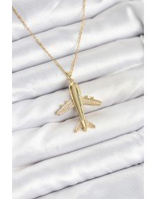 316L Steel Chain Gold Color Airplane Model Women's Necklace
